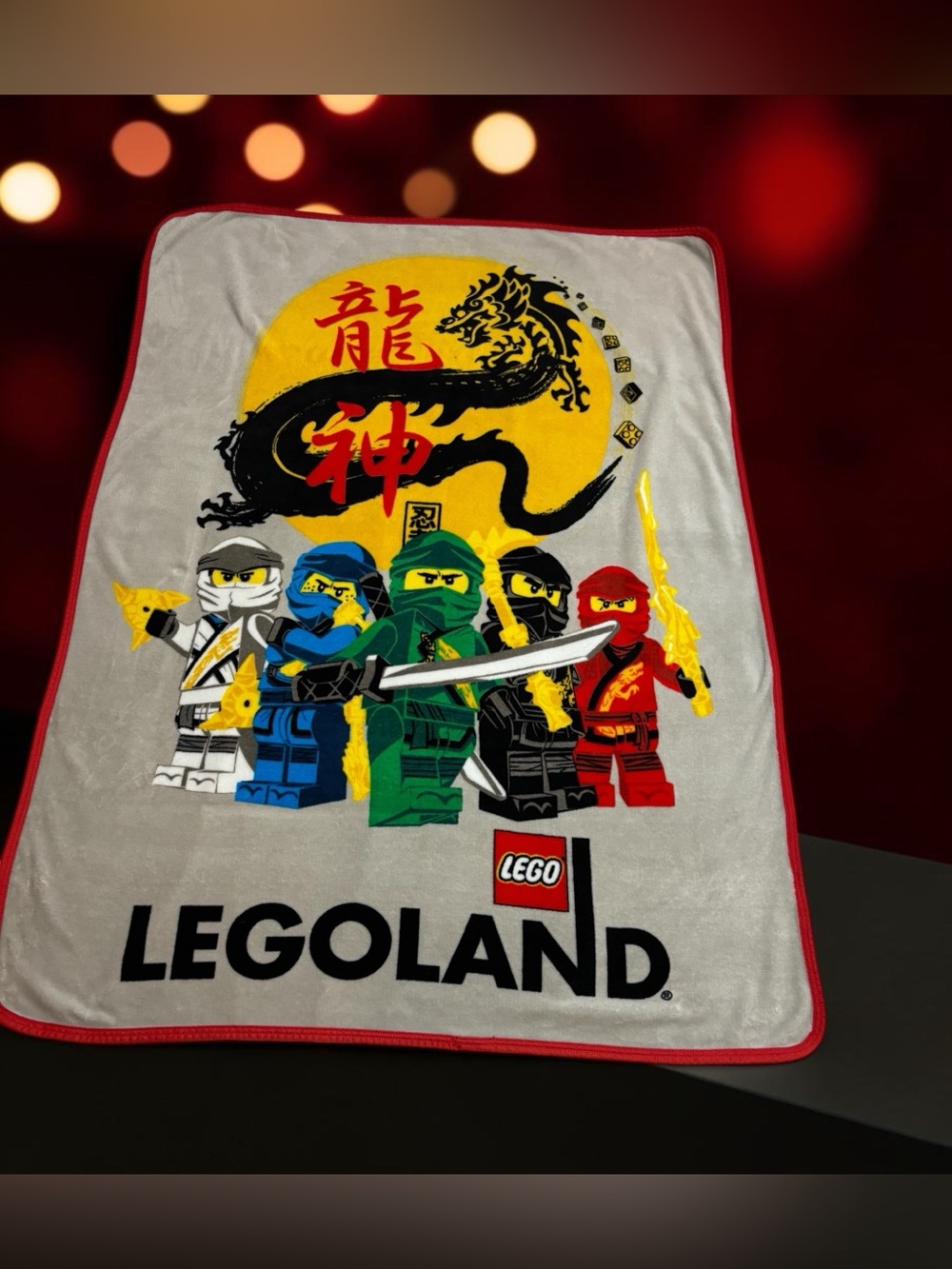 Legoland Lego Ninjago Year of Dragon Fleece Throw Blanket Ninja Battle Poses